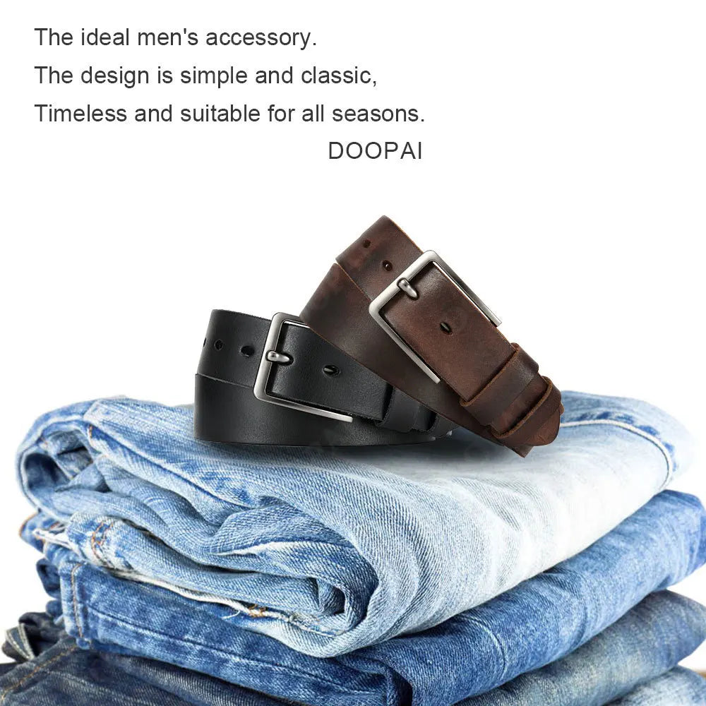 Antique High-quality Metal Needle Buckle High-quality Top Layer Cowhide Men's Casual Belt with Multiple Colors To Choose