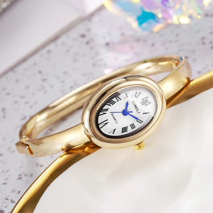 Elegant Oval Roma Dial Women Quartz Watch Fashion Bracelet Strap Ladies Wristwatch Reloj Mujer Girls Clock Gift