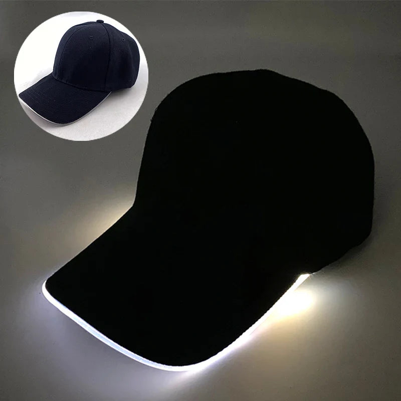 Hot LED Light Up Baseball Cap Neon Colorful Glowing Adjustable Sun Hats For Women Men Night Running Caps Travel Supplies