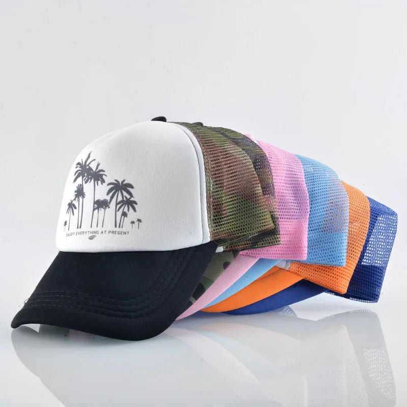 Trees Mesh Baseball Cap Summer Outdoor Snapback Sport Hats for Men