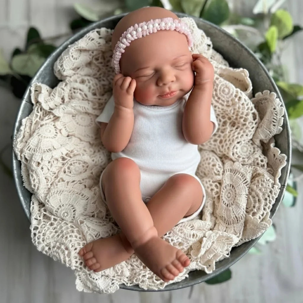AnjoDoll 45CM Open Mouth Pascale Girl Soft Silicone Reborn Dolls Toys Waterproof Doll For Gifts Cute Reborn Dolls
