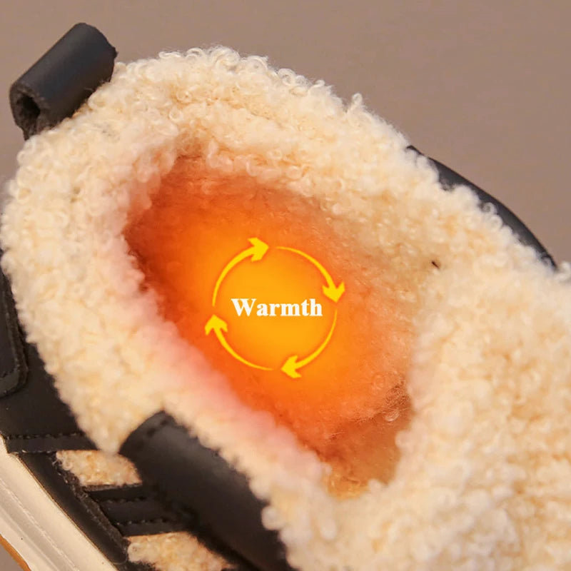 Girls Cotton Shoes Children Plush Thickened Anti-skid Shoes Boys Warm Sports Shoes