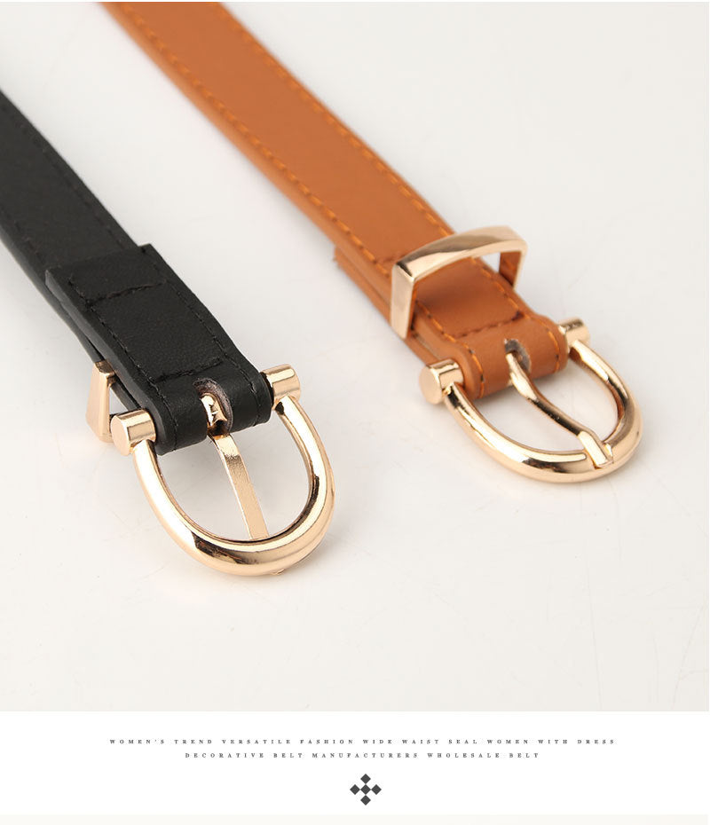 2023 Women Belts New PU Leather Simple Metal Buckle Belt Girls Dress Jean Pants Waistband Belts for Lady Luxury Designer Brand