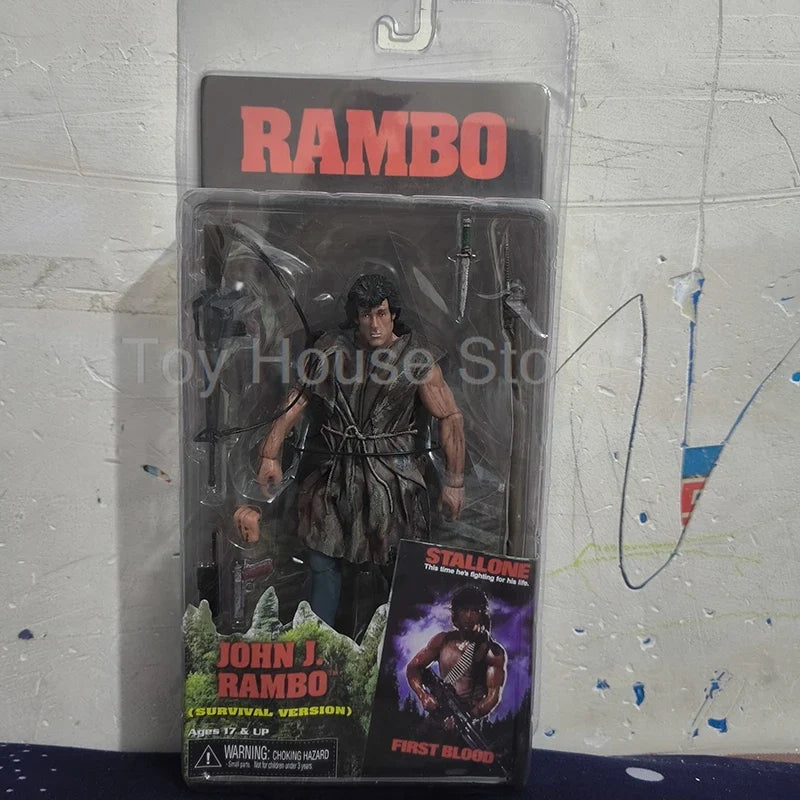NECA Figure First Blood John J Rambo PVC Action Figure Collectible Model Special Forces Soldier Toys Joint Movable Birthday Gift