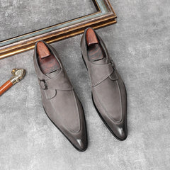 Italian Slip On Men Dress Shoes Wedding Genuine Leather Men Oxford Shoes Monk
