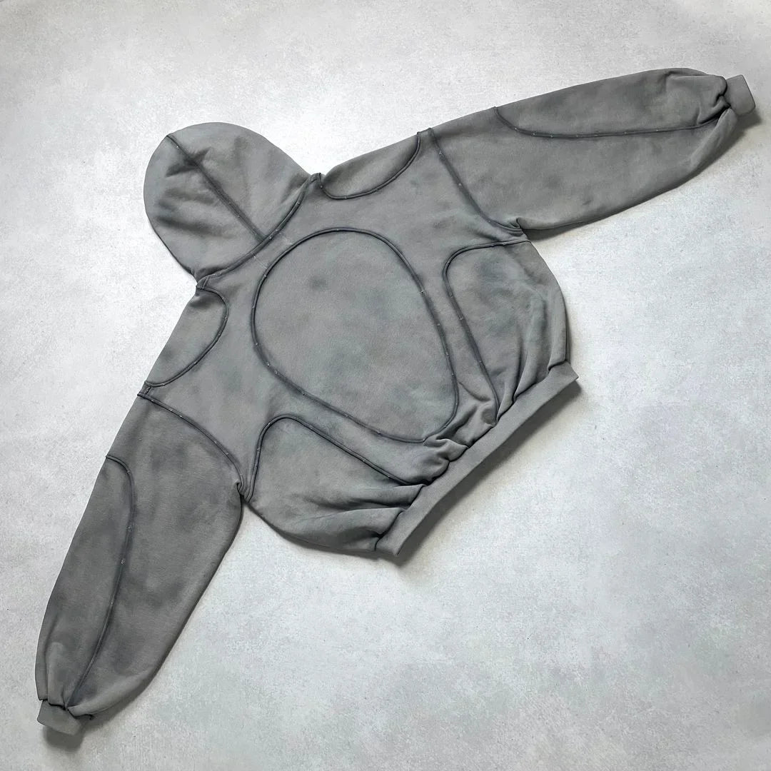 Y2k Streetwear Hoodie Gothic Retro Three Dimensional Line Hooded Sweatshirt
