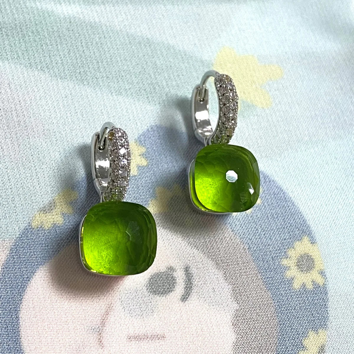 Classic Candy Color Earrings Inlay Transparent Zircon 27Colors Crystal Earrings Platinum Plated Fashion Jewelry For Women