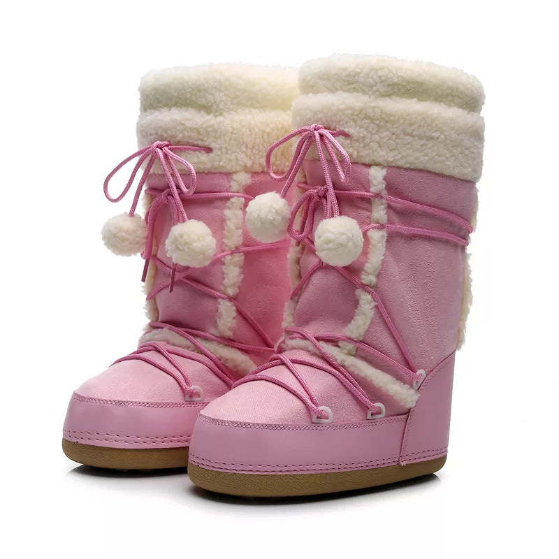 Winter Boots Women Snow Boots Cold-proof Ski Boots Warm Mid-calf