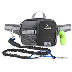 Retractable Hands Free Dog Leash with Adjustable Waist Bag Phone Pouch Water Bottle