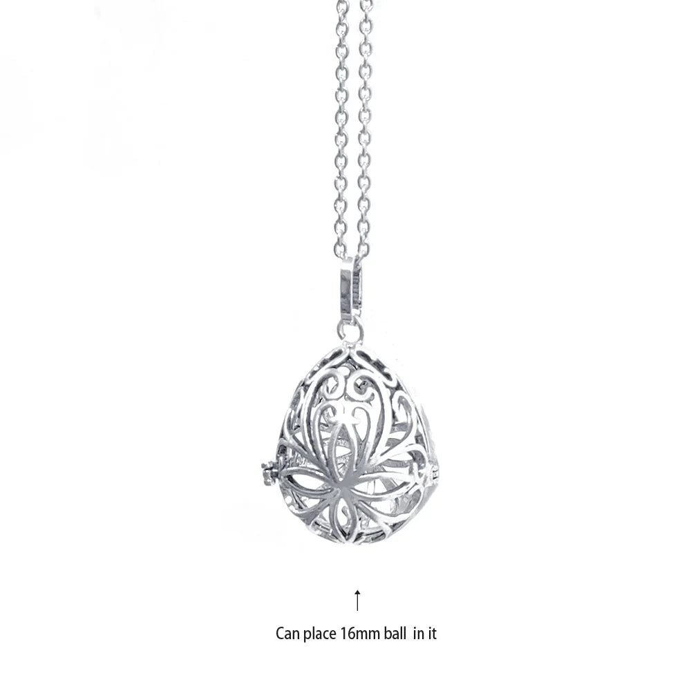 Music Chime Mexico Angel Ball Caller Locket Necklace Antique Vintage Pregnancy Essential Oil Diffuser Aromatherapy Necklace