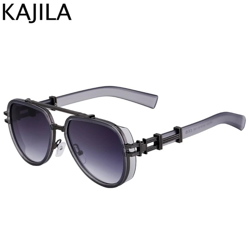 Sunglasses Men Brand Oval Metal Frame Steampunk Sunglasses