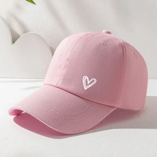 Korean Embroidery Love Baseball Hat for Women Solid Color Peaked Cap Summer Empty Top Duck Tongue Hats Unisex Outdoor Sun Visors