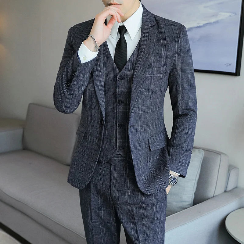 Tuxedo for Mens: Men's Stylish and Handsome 3/2 Piece Set Smart Casual Four Seasons