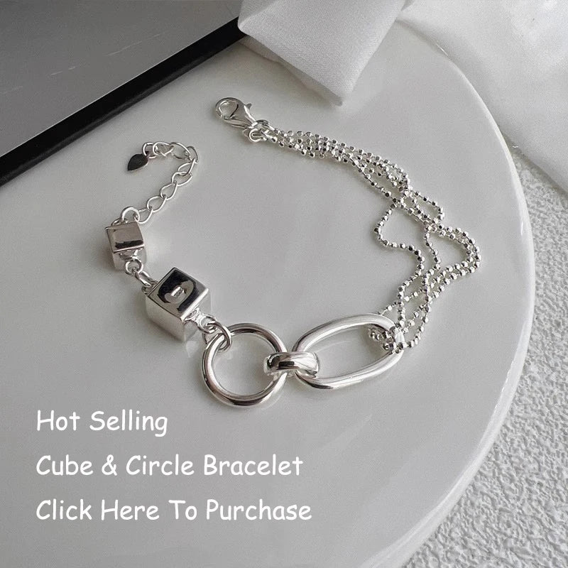 925 Sterling Silver Bangle Bracelet 2 Balls Geometric Polished Punk Stackable For Woman Girl Jewelry Gift Dropship Wholesale