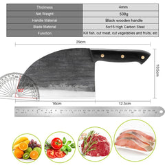 Full Tang Handmade Forged Chef Knife Hard Clad Steel Blade Butcher Slaughter