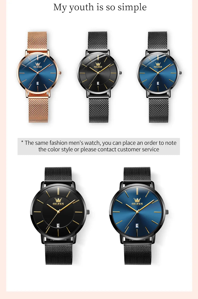 OLEVS 5869 Fashion Women's Watches Milanese Mesh Belt Waterproof Simplicity Versatile Quartz Watch for Lady Original Wristwatch