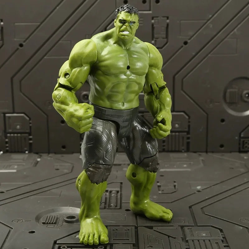 17 Cm Children Toys Marvel Anime Figures Spiderman Hulk Action Figure Iron Man Cartoon Kids Toy Christmas Gift Glow Doll Hobbies