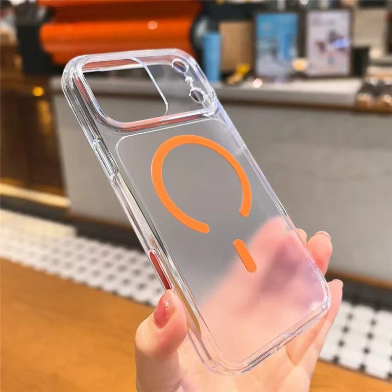 Matte Translucent PC+TPU Original Magsafe Case For iPhone 17Pro 17Air 17Pro Max Active Camera Button Wireless Charge Hard Cover