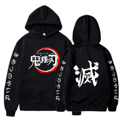 Demon Slayer Hoodies Men Fashion Letter Graphic Printed Sweatshirts Women