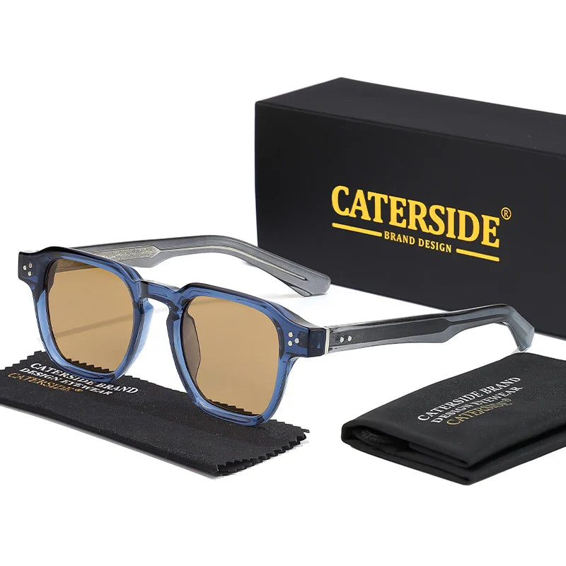 CATERSIDE Square Fashion Sunglasses Men Core Insert Temple Luxury Brand Sun Glasses Women Travel Beach Party Festival Gifts