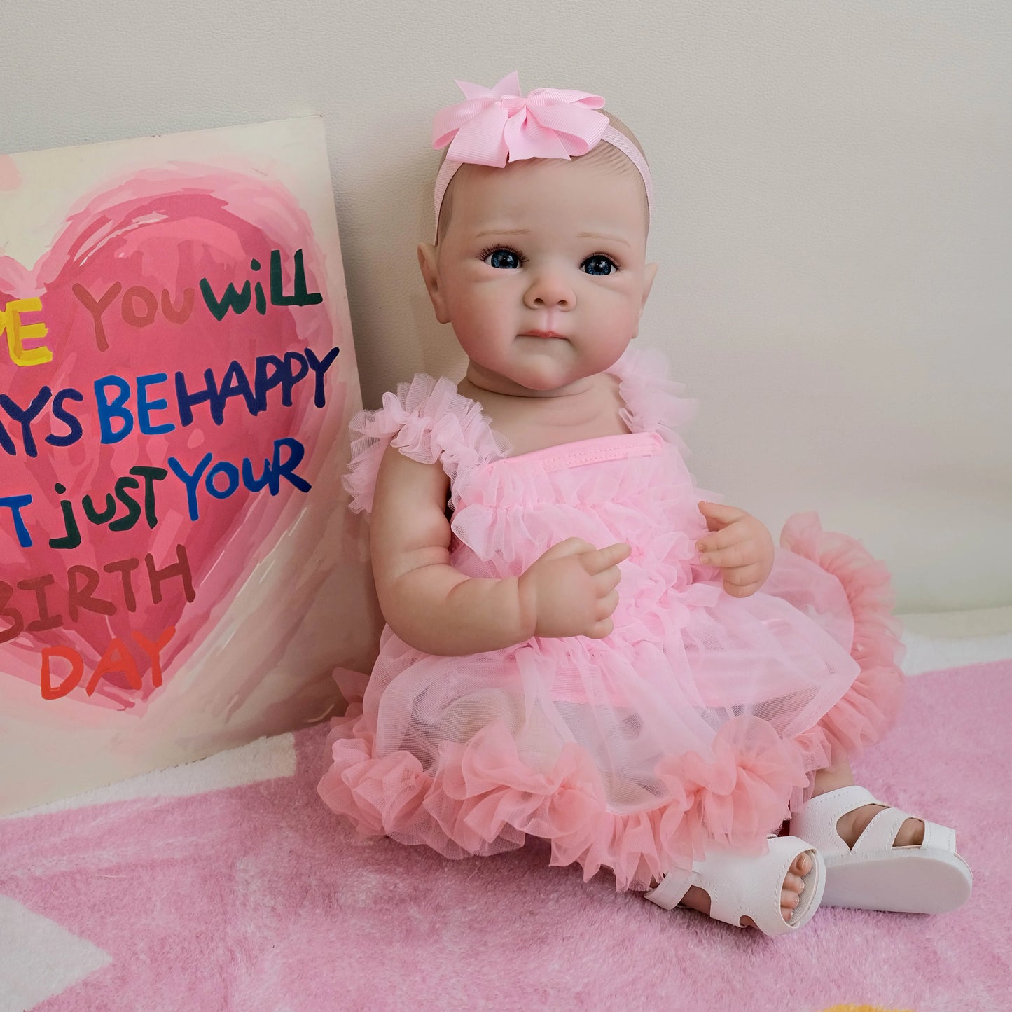 NPK 18inch Bettie Reborn Baby Doll - Newborn Lifelike Soft Touch Cuddly 3D Skin Painted Hand Drawn Hair Collectible Toy