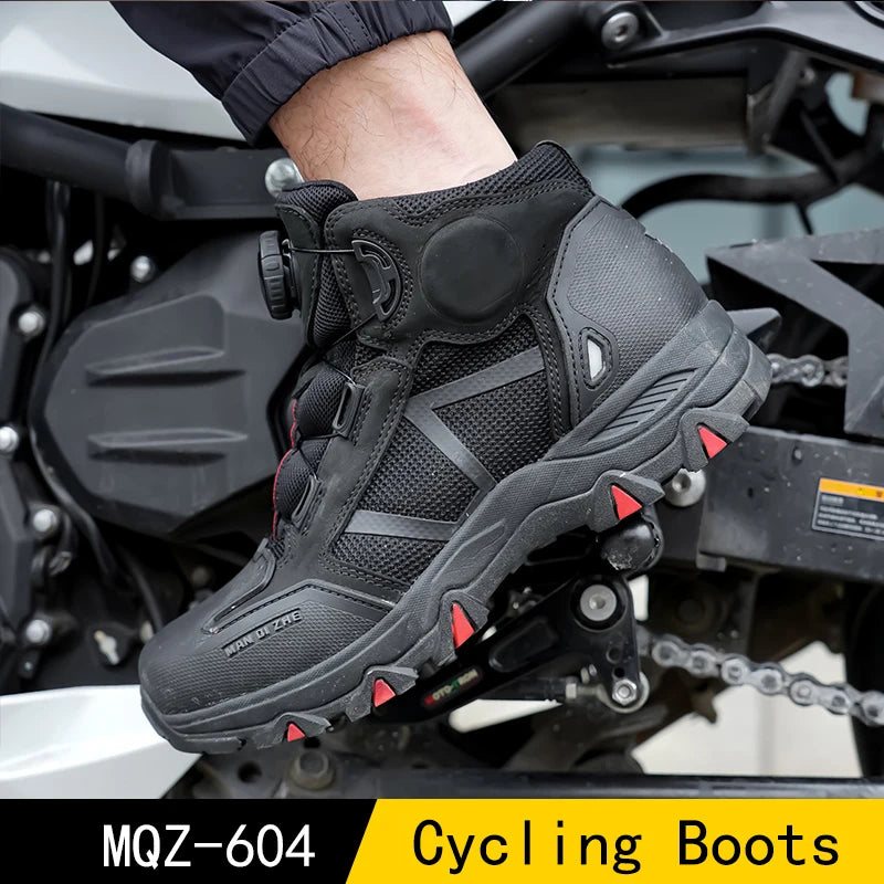 Motorcycle Summer Riding Boots for Men, Breathable Motorcycle Shoes for Men, Commuting and Casual Riding Shoes for Women, Anti-f