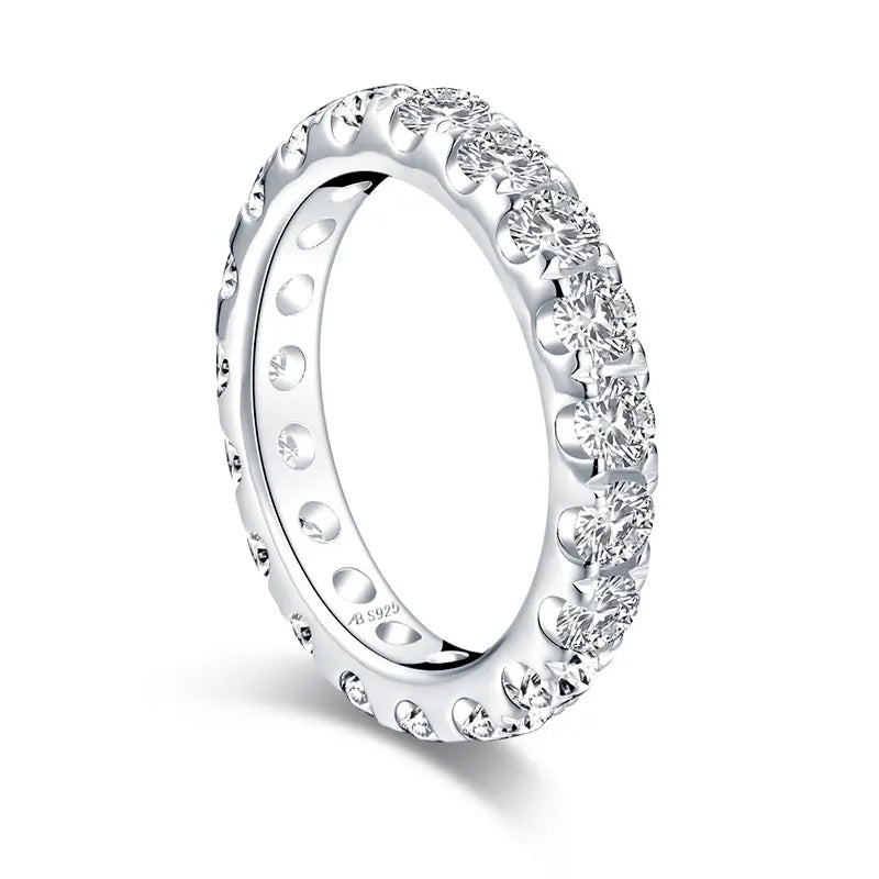 4.0mm  Moissanite Diamond Ring 925 Sterling Silver Classic Wedding Ring Single Head Ring Women's Wedding Jewelry Gift