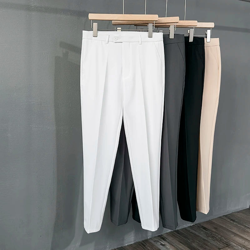 Suit Pants Men Fashion Business Draped Casual Slim Classic Male Clothing