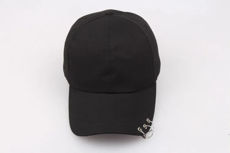 COKK Hip Hop Women's Baseball Cap With Ring Circle Snapback Hats For Men Women Unisex Dad Hat Adjustable Kpop Korean Style Gorra