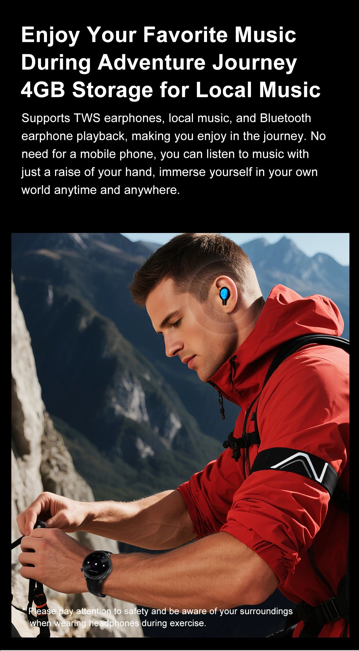 NEW GPS Offline Maps Smart Watch 1.43" AMOLED Military Sports Smartwatch 4GB Memory Video Player 30m Swim Waterproof Bracelet