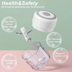 Efficient, Handy, and Portable Multifunctional Mini USB Kitchen Food Chopper