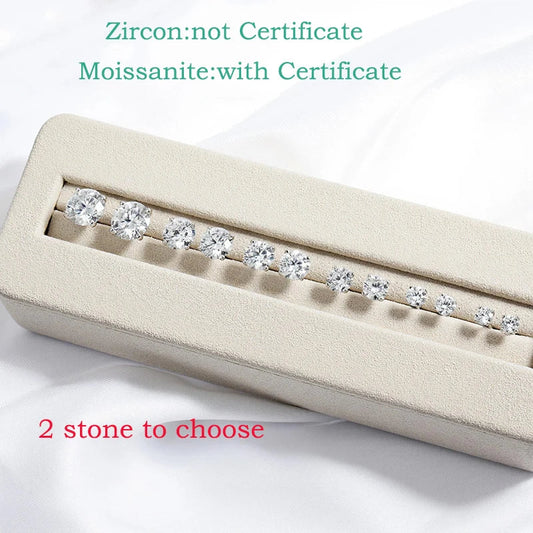 Smyoue Each 0.2-2CT Certified Moissanite Stud Earrings for Women 4 Claw Sparkling Wedding Party Jewelry Sterling Silver S925