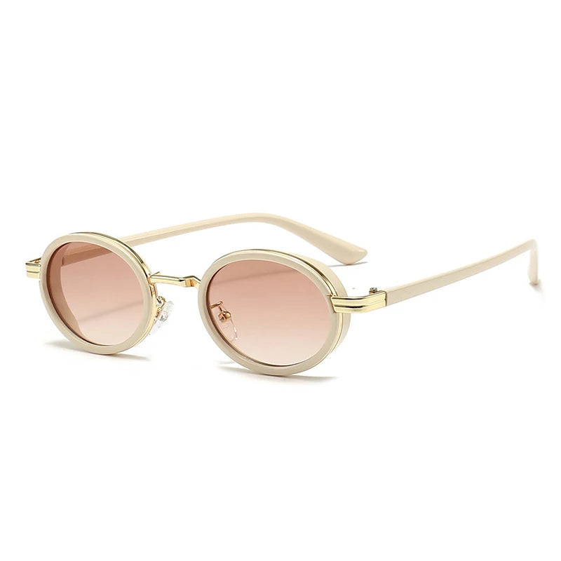 Men Sunglasses Vintage Semi-Metal Women Gradient Shades UV400 Blue