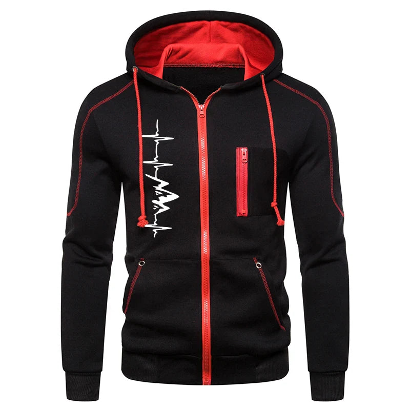 High Quality Autumn Winter Outdoors Hoodie Daily Men's Clothing Jogging Casual Sports Single Piece Zipper Jacket and Sport Pants