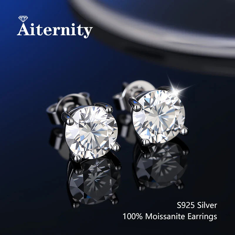 GRA Certificate Promotion 100% Moissanite Earrings for Women Pass Diamond Test Pen Ear Studs 925 Sterling Silver Fine Jewelry