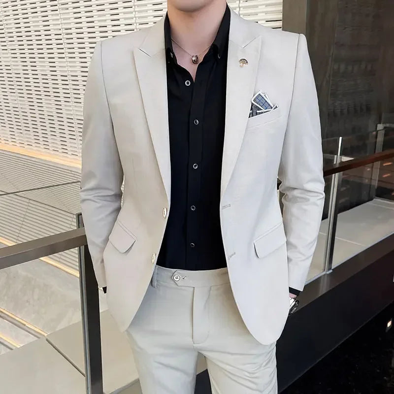 Prom Suits for Men: Plaid Men's Slim Fit Suit Set for Office, Weddings, and Formal Events