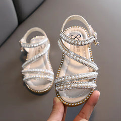 Girl Sandals Summer Fashion Kids Baby Girls Bling Rhinestone Princess Single