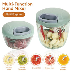 500/900ML Manual Meat Mincer Garlic Chopper Rotate Garlic Press Crusher Vegetable