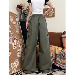 Y2K Streetwear Cargo Pants Women Vintage Big Pocket Baggy Oversize