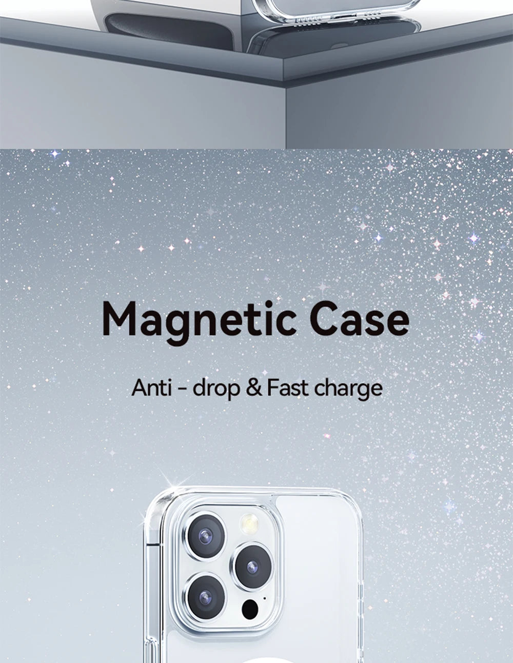 Magnetic Transparent Case For iPhone 15 14 13 Pro Max Case For Magsafe Wireless Charge Shockproof Cover Anti-fall