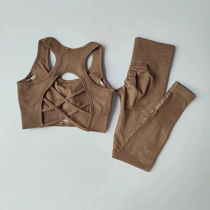 Women's tracksuit Fitness Suit Yoga Sets Sportswear Workout Sports Bra+High Waist