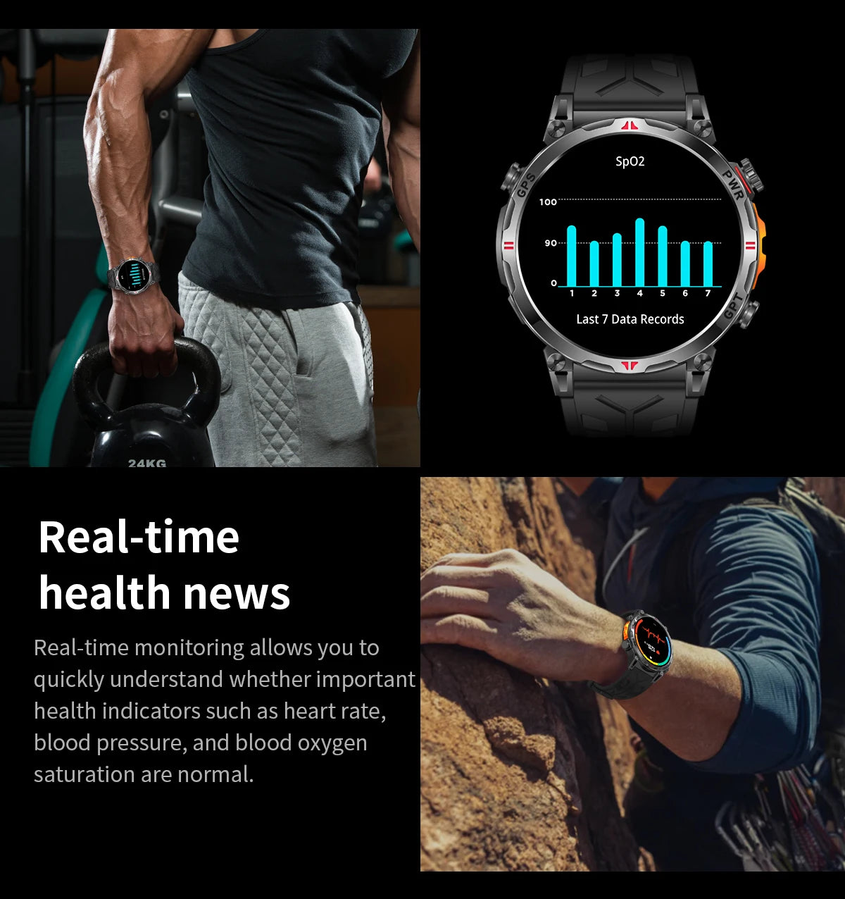 2025New Military GPS Sport Smartwatch Men 650mAh AMOLED Screen Compass Altimeter 10ATM Waterproof Heart Rate Wireless Call Clock