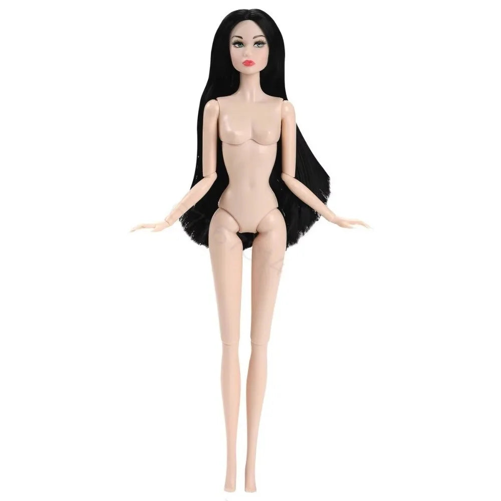 32cm Supermodel Nude Doll 1/6 BJD European Fashion Doll Joints Movable Long Hair White Skin Children Dress Up Play House Toys