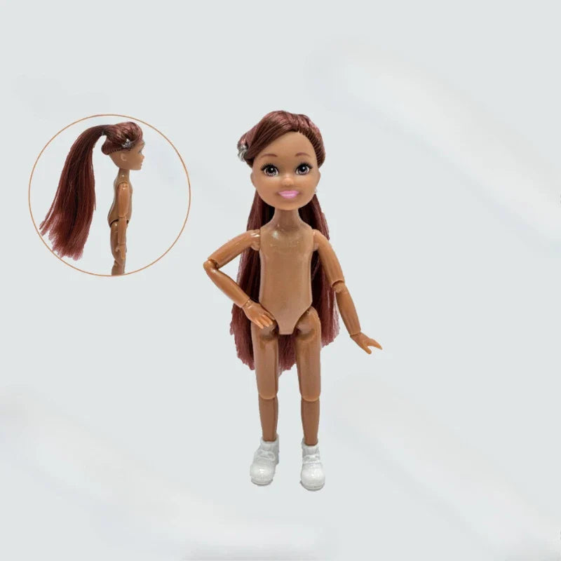 5-inch Little Doll Tan Skin 14.5cm Height Girl Dress Up Toy for Children Girls