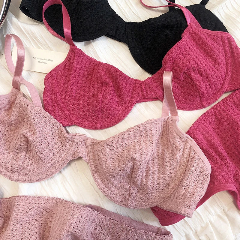 6 Color Women Underwear French Bralette Push Up Bra Set Ultra