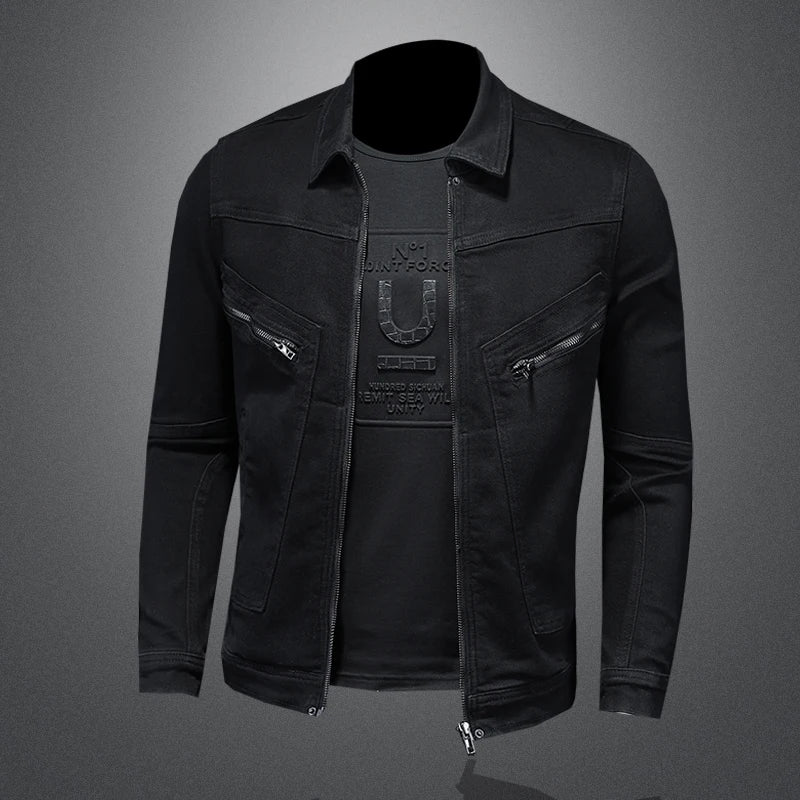 Spring New Mens Casual Cotton Denim Jacket Classic Style Fashion Slim Washed