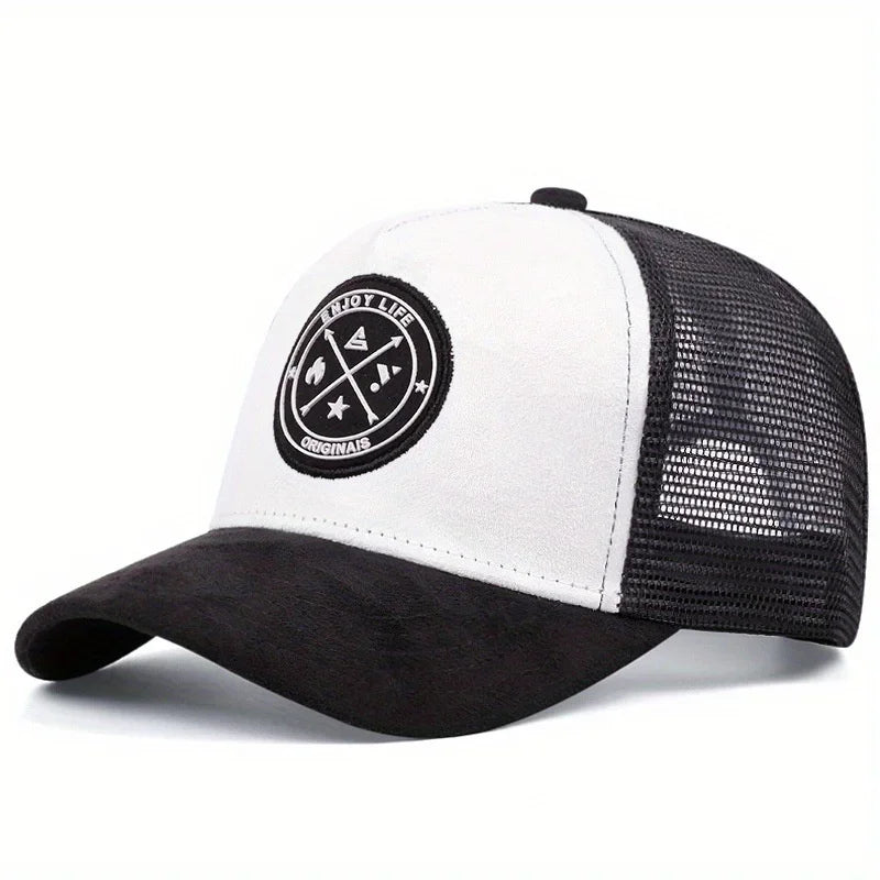 Mesh Baseball Cap Women Men Snapback Hat Casual Breathable Letter Icon