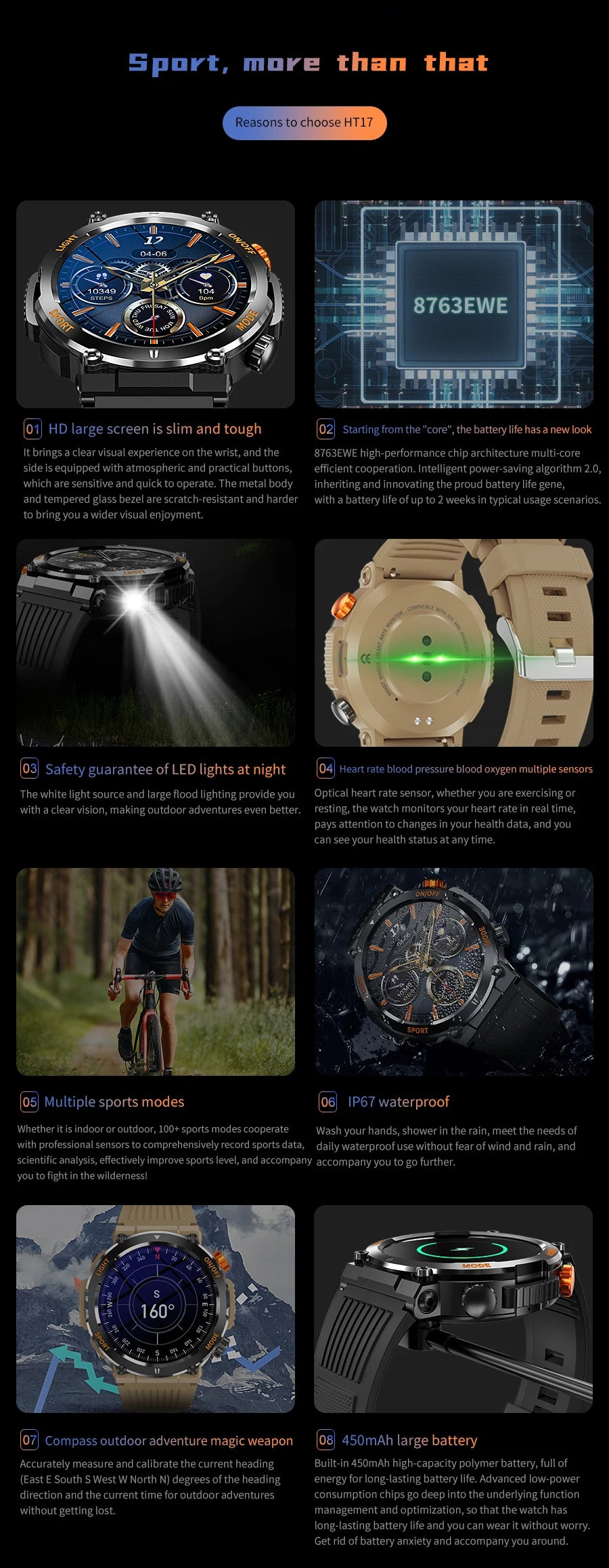 Men's Smart Watch 360 * 360 HD Touch Screen Sports Waterproof Smartwatch Health Monitoring Bluetooth Call Smart Watches