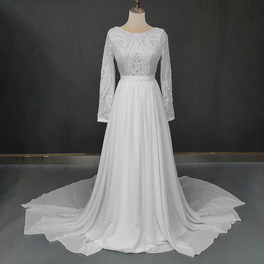 White Bridesmaid Dresses: Outdoor Wedding Dress Backless Buttons Up Soft Beach