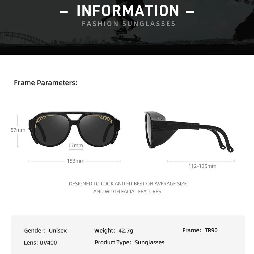 Adult Retro PIT VIPER Sunglasses Men Women Vintage Eyewear Steam Punk Sun Glasses UV400 Eyeglasses Steampunk Goggles With Box
